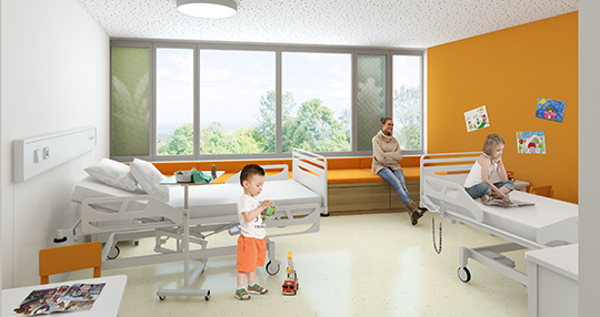 nouvel hôpital des enfants - chambres